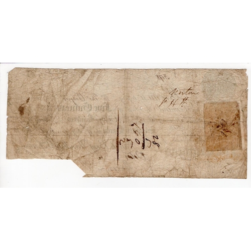 289 - Sleaford Bank 5 Guineas dated 9th April 1792, serial no. 398 for Anthony Peacock, Benj. Handley & Wm... 