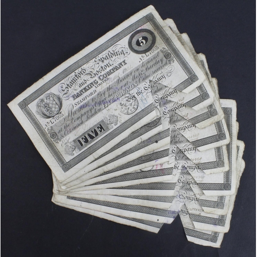 291 - Stamford, Spalding & Boston 5 Pounds (10), dated 1901 cut cancelled (Outing2036f) about Fine to Fine