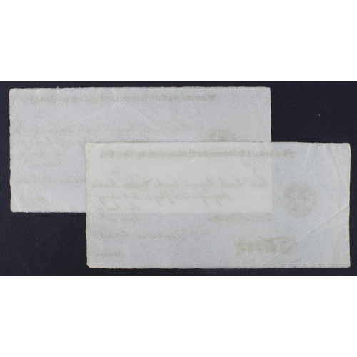 292 - Stourbridge and Kidderminster Banking Company Post Bills (2), a pair of unissued 20 Pounds Post Bill... 