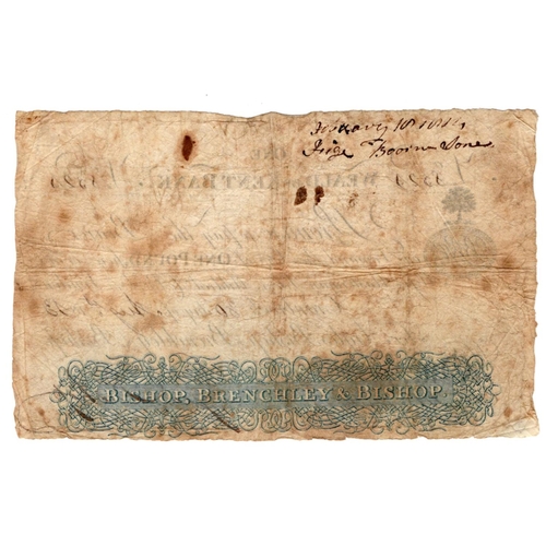 295 - Weald of Kent Bank Cranbrook 1 Pound dated 1813, serial No. 8524 for Argles Bishop, Benchley & Bisho... 