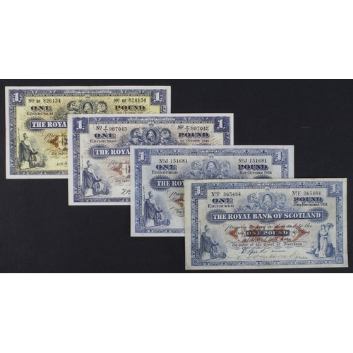 453 - Scotland, Royal Bank of Scotland (4) 1 Pound dated 11th November 1931, signed David Speed, serial F ... 