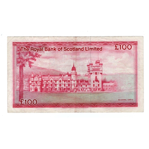 456 - Scotland, Royal Bank of Scotland 100 Pounds dated 1st May 1981, last date for this signature, signed... 