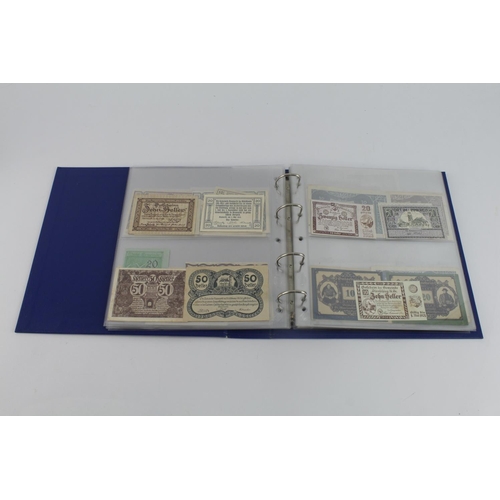 488 - Austrian Notgeld issues (121), an album of 1920's small size emergency private issues from Austrian ... 