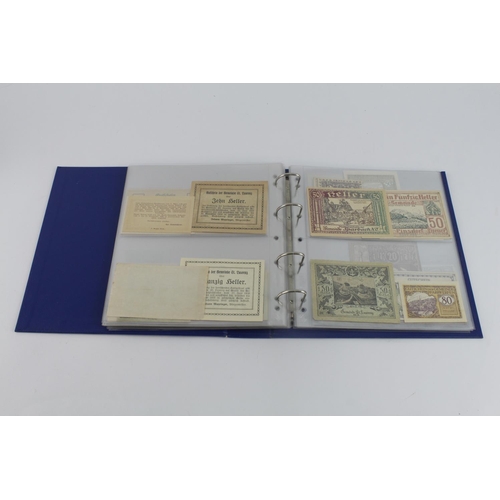 488 - Austrian Notgeld issues (121), an album of 1920's small size emergency private issues from Austrian ... 