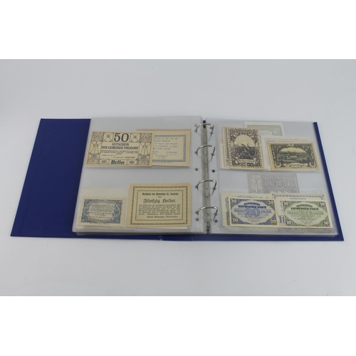 488 - Austrian Notgeld issues (121), an album of 1920's small size emergency private issues from Austrian ... 