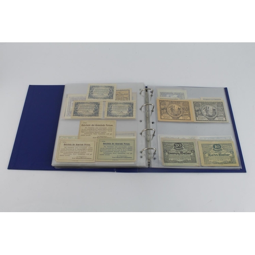 488 - Austrian Notgeld issues (121), an album of 1920's small size emergency private issues from Austrian ... 