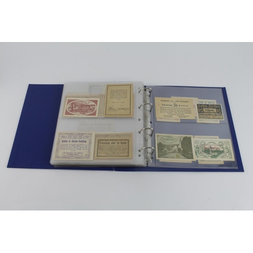 488 - Austrian Notgeld issues (121), an album of 1920's small size emergency private issues from Austrian ... 