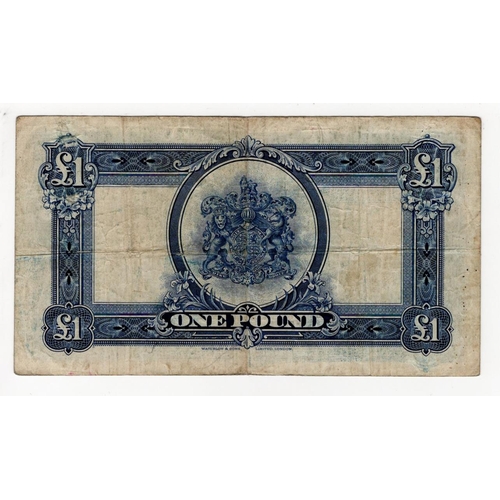 508 - Bermuda 1 Pound dated 30th September 1927, signed Clay & Smith, serial U 199603 (TBB B105a, Pick5) d... 