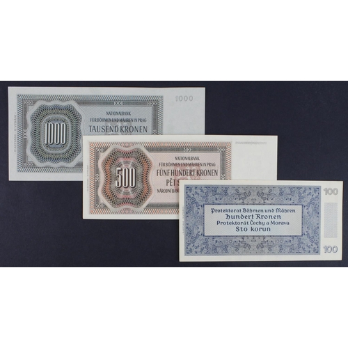 512 - Bohemia & Moravia (3), 1000 Korun dated 1942, II Auflage (2nd issue), serial Ka 987062 (TBB B204a, P... 