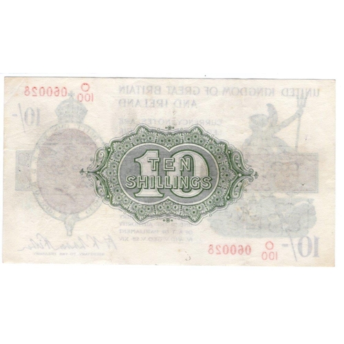 55 - Warren Fisher 10 Shillings (T30) issued 1922, HIGHEST serial number '100', serial O/100 060028 (T30,... 