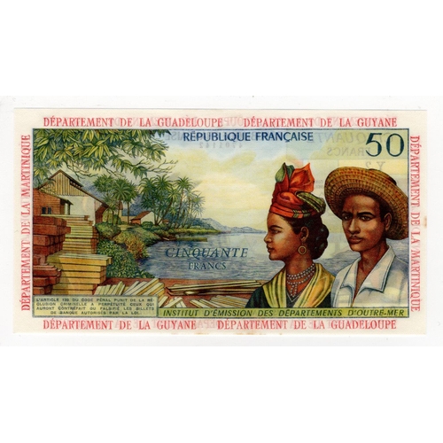 592 - French Antilles 50 Francs issued 1964, signed Postel-Vinay and Clappier, serial Y.2 01142 (TBB B109b... 