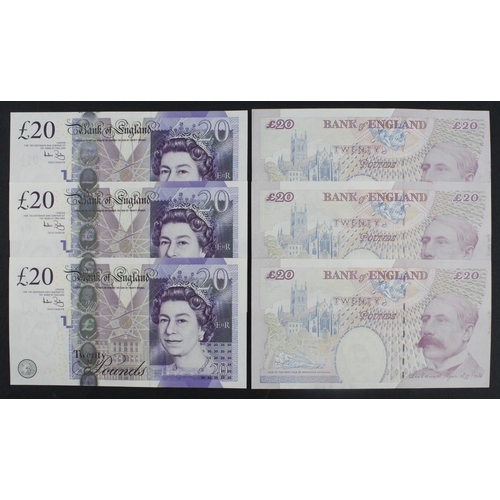 60 - Bailey 20 Pounds (B402) issued 2007 (6), a consecutively numbered run, serial BH55 142600 - BH55 142... 