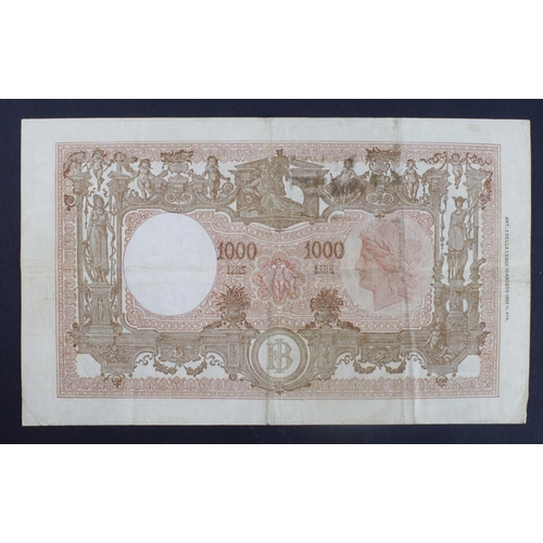 643 - Italy 1000 Lire dated 14th April 1948, scarcer later date, serial W 3948 087550 (TBB B443b, Pick81a)... 