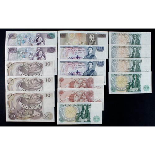 254 - Bank of England (15), a good group of generally high grade notes, 20 Pounds (2) signed Gill & Somers... 