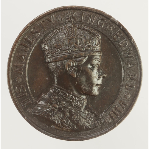 1005 - British Commemorative Medal, bronzed pewter d.44mm: Edward VIII Coronation 1937, GVF, scratches.