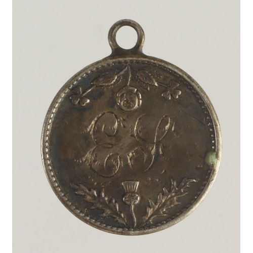 1014 - British Souvenir Medalet, unmarked silver d.17mm, 1.76g: Margate, c.19thC, with initials EJ on rev.,... 