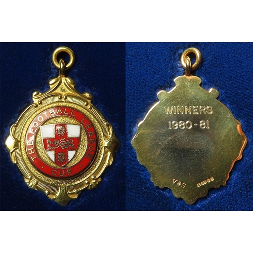 1018 - British Sporting Medal: Liverpool F.C. League Cup Winners Medal, Season 1980-1981. Medal by Vaughton... 