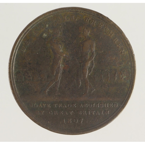 1063 - Sierra Leone, British Abolition of the Slave Trade copper Penny token 1807, KM# Tn1.1, VG