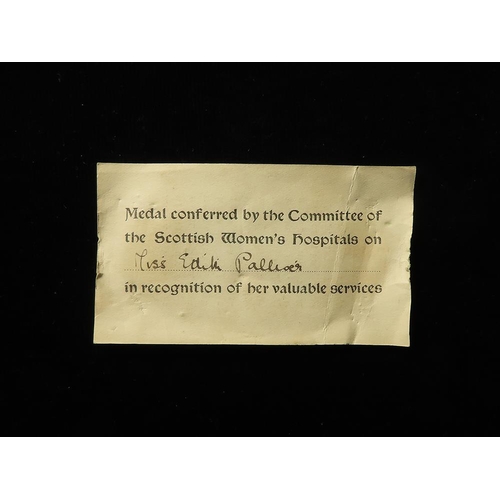 1064 - Suffragette related bronze Scottish Women's Hospitals medal 1914 in original John Pinches box of iss... 