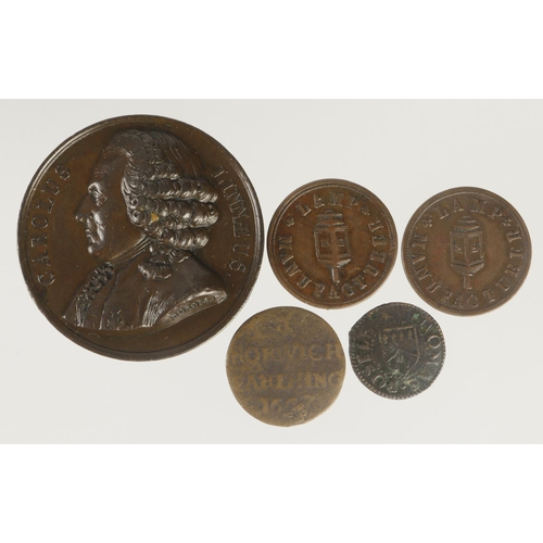 1072 - Tokens & Medallions (5): Tokens x4, 17th-19thC East Anglian: Thomas Postle Farthing Southwold 1652 F... 