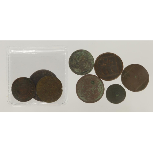 1077 - Tokens, 17thC (8) assortment including: London, Ludgate, John Pinson Penny at the BELL SAVIGG, Turk'... 