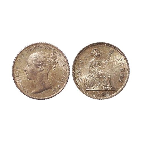 188 - Groat 1842 iridescent toned GEF