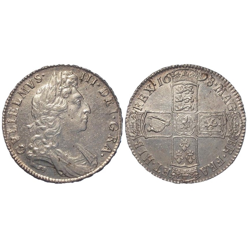 201 - Halfcrown 1698 Decimo, S.3494, lightly cleaned EF