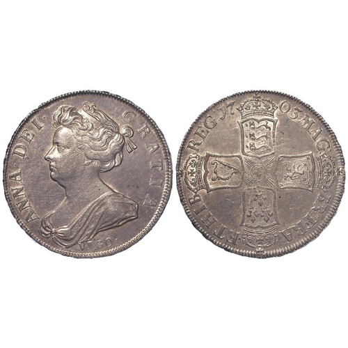 204 - Halfcrown 1703 Tertio, VIGO below bust, S.3580, nEF