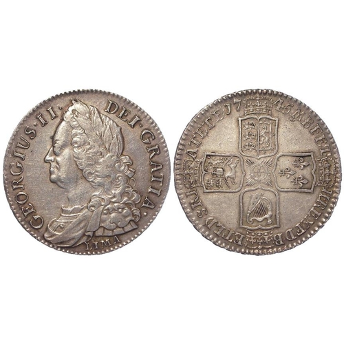 222 - Halfcrown 1745 D.Nono, LIMA below bust, S.3695, lightly toned nEF