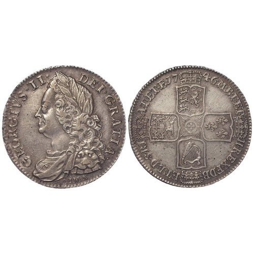 227 - Halfcrown 1746 D.Nono, LIMA below bust, S.3695A, lightly toned EF