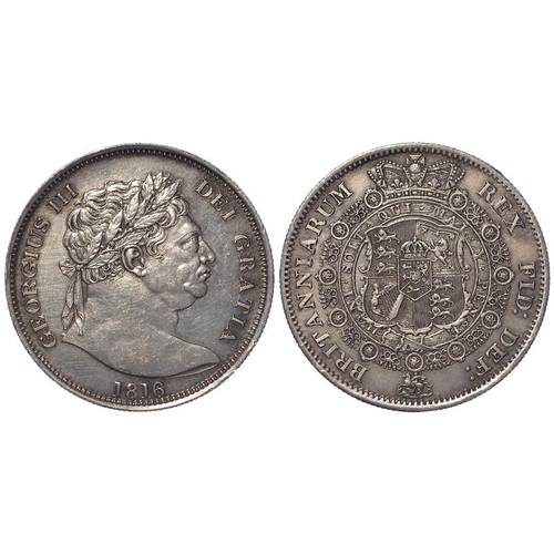 230 - Halfcrown 1816 lightly toned EF