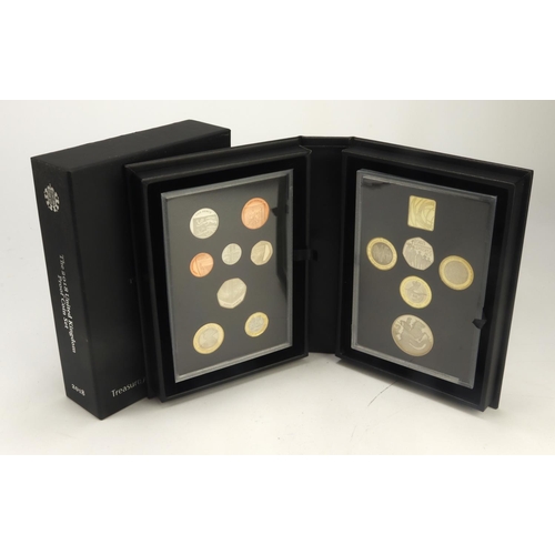 360 - Royal Mint: The 2018 United Kingdom Proof Coin Set (black book) aFDC cased with certs and sleeve.