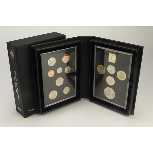 362 - Royal Mint: The 2020 United Kingdom Proof Coin Set (black book) FDC cased with certs and sleeve (som... 