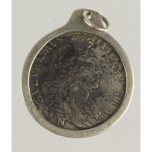 374 - Shilling 1697N, third bust, Norwich mint, S.3509, a shipwreck piece from the Association (sunk 1707)... 