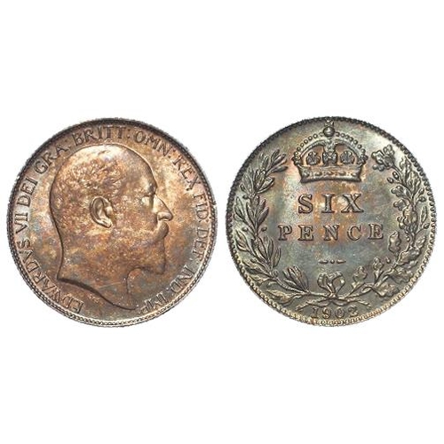 404 - Sixpence 1902 choice iridescent AU