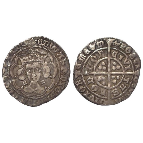 606 - Edward IV Light Coinage silver Groat of London, mm. crown (74), quatrefoils by neck, S.2000, 2.76g. ... 