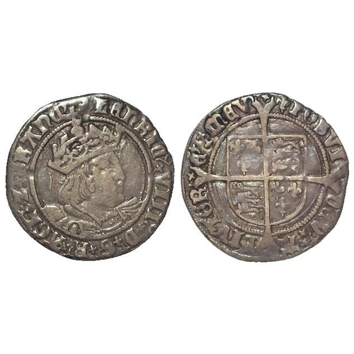 636 - Henry VIII silver Groat mm. lis, Laker bust D, S.2337E, 2.49g, F-GF