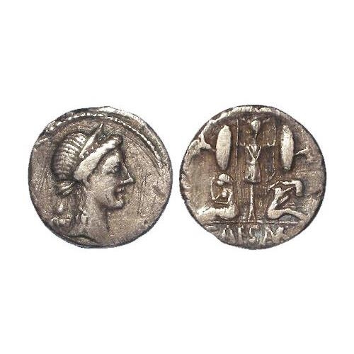 647 - Roman Imperatorial silver denarius of Julius Caesar, Military Mint travelling in Spain 46-45 BC, Ven... 