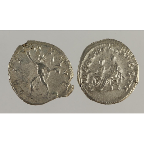 652 - Roman Imperial silver Antoniniani (2): Philip II, 247-249, emperors seated l. on curule chairs type,... 