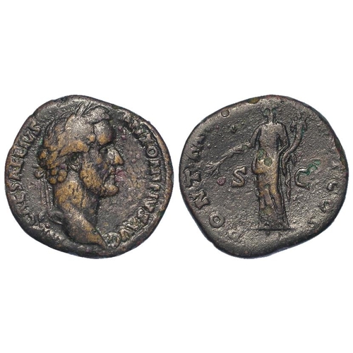 656 - Roman Imperial: Antoninus Pius AE Sestertius, Pax l. rev. RIC 519, Cohen 660. 25.75g. AVF/GF, seems ... 