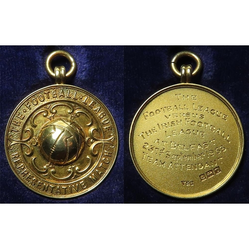 998 - British / Irish Sporting Medal: Football League Representative Match silver-gilt medal. Front with r... 