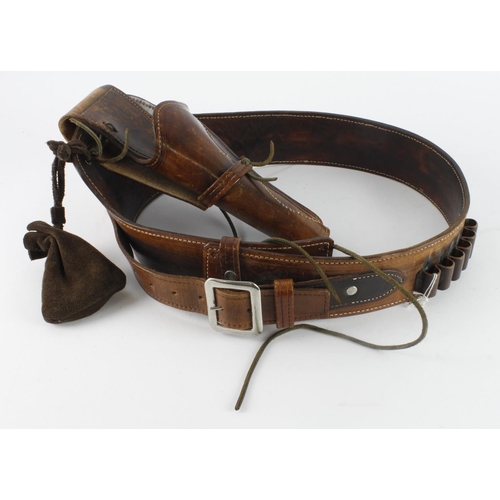 101 - Mexican loop quick draw holster and belt for a Colt .45 S.A.Army Revolver (the Peacemaker) six cartr... 