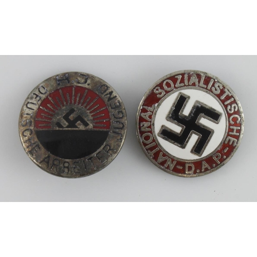 1050 - German 3rd Reich NASDP pin badge and one other