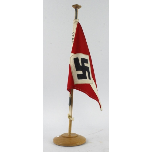 1108 - German Hitler Youth table stand pennant, stamped 1940 Munchen.