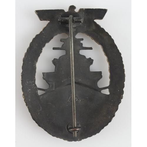 1120 - German Kriegsmarine High Seas Badge. Awarded for service to the crews of the High Seas Fleet consist... 