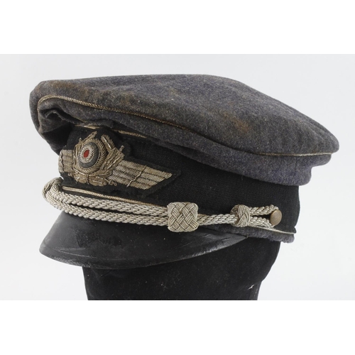 German Luftwaffe Officers peaked cap, service wear, no moth, complete.