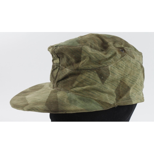 1184 - German Splinter Pattern Field Cap Made from a Zeltbahn.