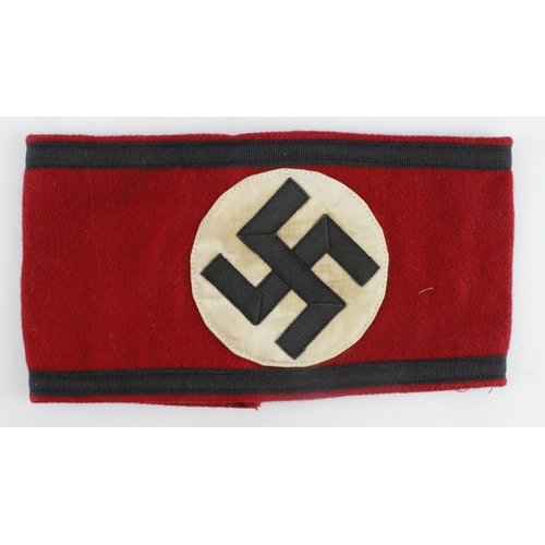 1192 - German SS Officers armband with two makers RZM labels, no moth.