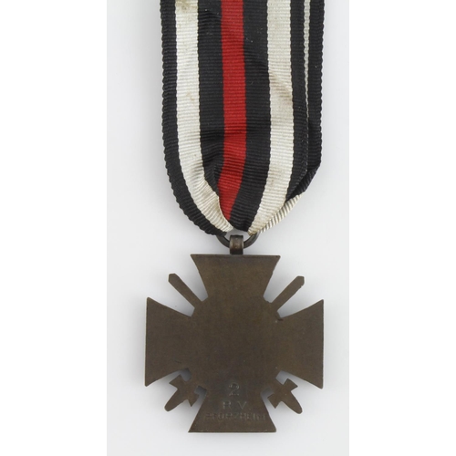 1221 - German WW1 Cross of Honour with award document.