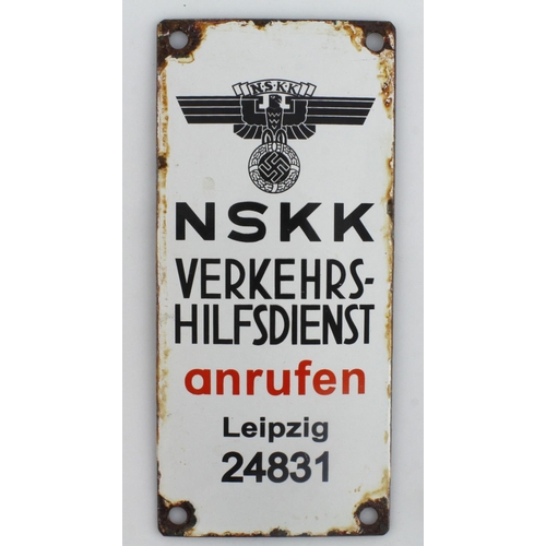 1245 - German WW2 metal plaque, for the NSKK Leipzig.